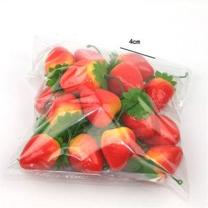 20pcs Mini Artificial Fruit Foam Strawberry Apple cherry Fake Simulation Fruit Lifelike Home Wedding Party Garden For Decoration