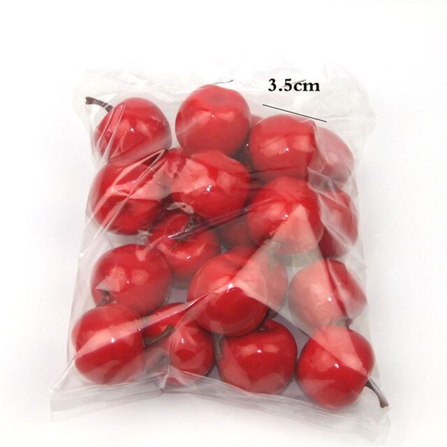 20pcs Mini Artificial Fruit Foam Strawberry Apple cherry Fake Simulation Fruit Lifelike Home Wedding Party Garden For Decoration